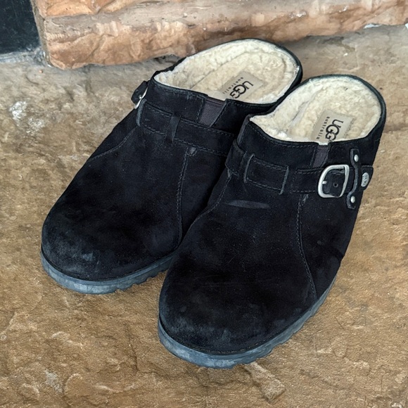 UGG Black Suede Clogs - Picture 1 of 6